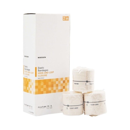 Mckesson Hook and Loop Closure Elastic Bandage, 2 Inch x 5 Yard, 10PK 16-1033-2